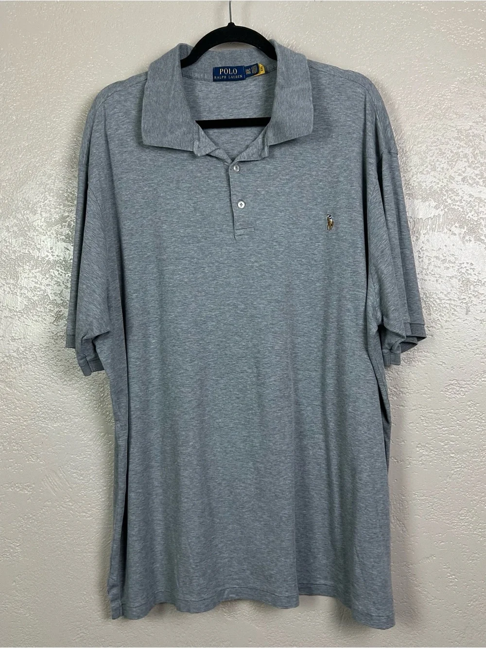 Ralph Lauren Men's Heather Gray Polo Shirt with Embroidered Pony